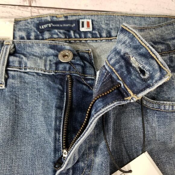 Nwt Levi's Size 28/27 Made & Crafted Pin Dot Stripe Ribbed Patch Boyfriend Jeans - Picture 4 of 11